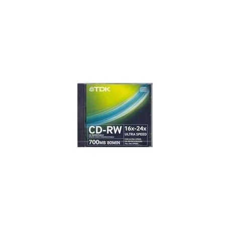 Диск CD-RW TDK Ultra Speed 700Мб 16x-24x 1шт,jewel
