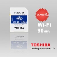 Карта памяти WiFi SDHC 32Гб/Class 10/UHS-I,Toshiba (Flash Air)