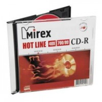 Диск CD-R Mirex Hot Line 700Мб 48x 1шт, красный, slim(тонкая коробка)