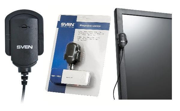 Микрофон Sven MK-150 проводной, jack 3.5mm, черный, блистер