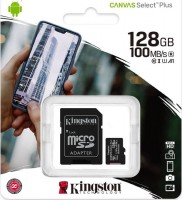 Карта памяти(+адаптер) microSDXC 128Гб/Class 10/UHS-I(Class 3),Kingston Canvas Select+(SDCS2/128GB)