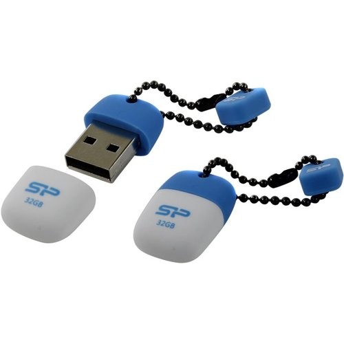 Накопитель USB 2.0 ,32Гб Silicon Power Touch T07 SP032GBUF2T07V1B,голубой, резина