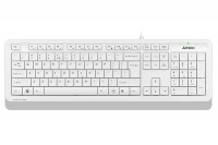 Клавиатура A4Tech FK10,проводная(USB),влагозащита,мультимедийная,белая/серая,rtl