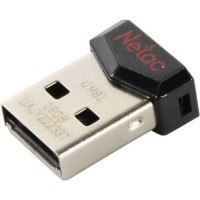 Накопитель USB 2.0, 16Гб Netac UM81 NT03UM81N-016G-20BK,черный, пластик