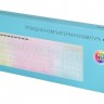 Клавиатура с подсветкой Oklick 490ML,проводная(USB),тонкая,мультимедийная,белая,rtl