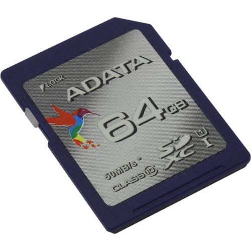 Карта памяти SDXC 64Гб/Class 10,Adata (ASDX64GUICL10-R)