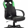 Кресло геймерское Бюрократ ZOMBIE RUNNER GREEN, черное/зеленое, искусственная кожа/искусственная кожа