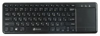 Клавиатура с тачпадом Oklick 830ST,беспроводная,без цифр. блока,тонкая,мультимедийная,черная,rtl