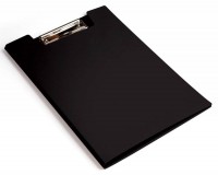 Папка-планшет с верхним зажимом и крышкой  А4, Бюрократ, чёрная, пластик 1200мкм (PD602blck)