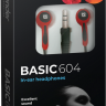 Наушники Defender Basic 604,стерео,jack 3.5mm,черные/красные,rtl