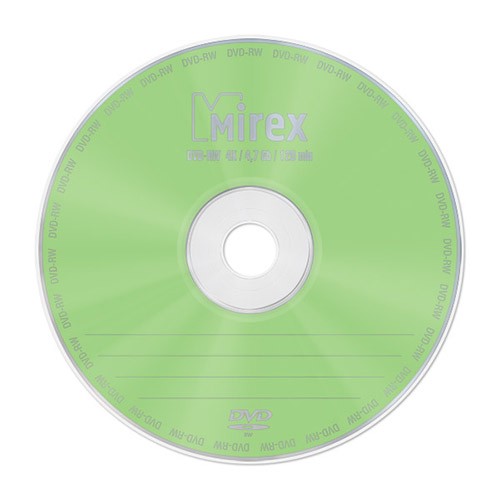 Диск DVD-RW Mirex  4,7 Гб 4x 1шт, зеленый, oem