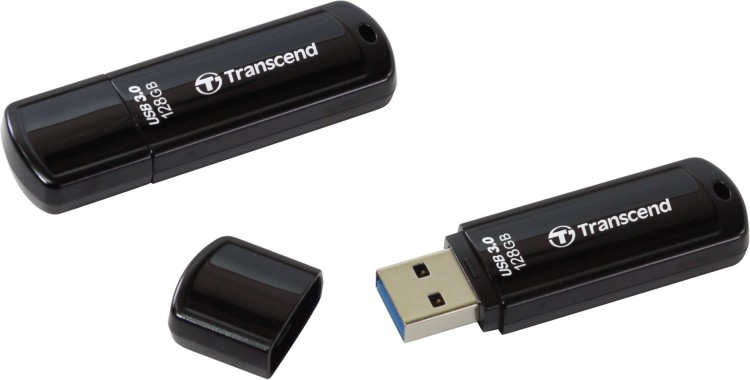 Накопитель USB 3.0 ,128Гб Transcend JetFlash 700,черный, пластик