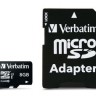 Карта памяти(+адаптер) microSDHC 8Гб/Class 10,Verbatim (44081)