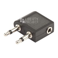 Адаптер Jack 3.5(F)-2xJack 3.5(M),Liberty Project ,черный, oem