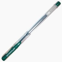 Ручка гел. Staff зеленая, эконом, прозр.корп., резин.упор 0,5мм (141825)