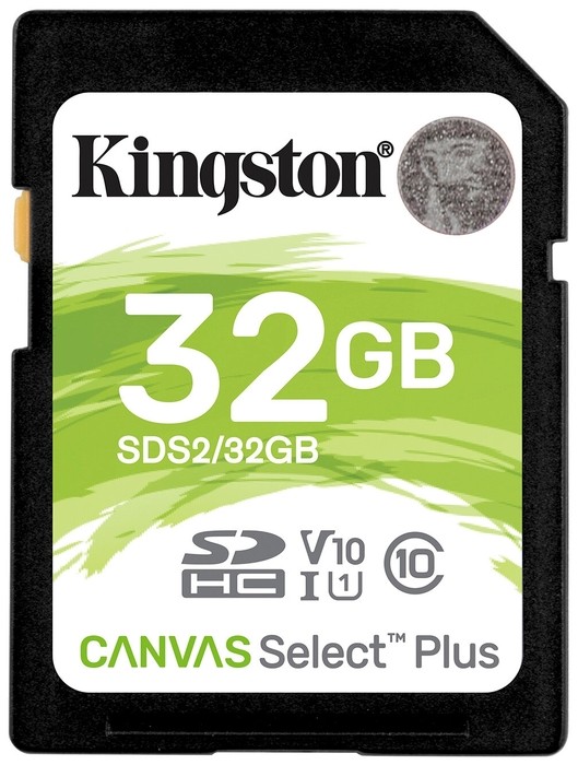 Карта памяти SDHC 32Гб/Class 10/UHS-I,Kingston Canvas Select Plus(SDS2/32GB)