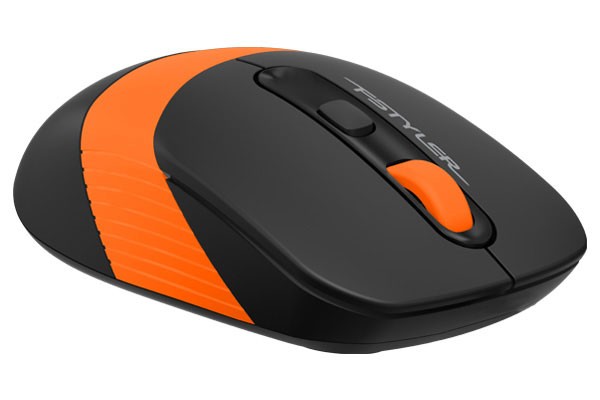Мышь беспроводная A4Tech Fstyler FG10/10S, черная/оранжевая, оптическая, 2000dpi, USB(для приёмника)