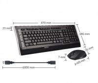 Комплект клавиатура+мышь б/п A4Tech W9300F черные,USB,rtl