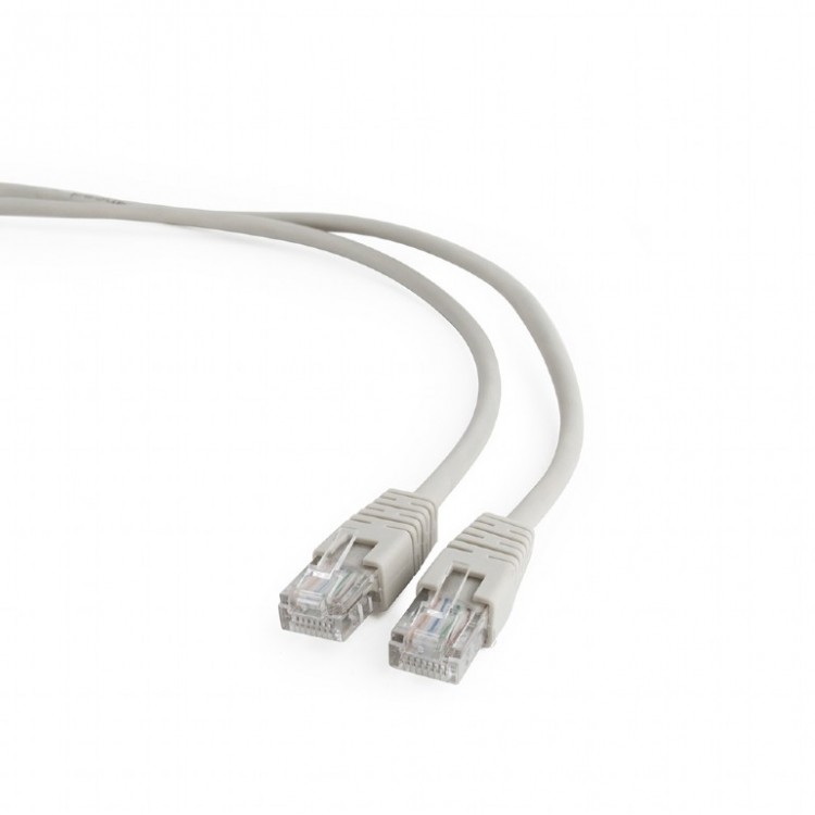 Патч-корд UTP 15м 5е Cablexpert PP12e-15m, CCA, 0,50мм., ПВХ/ПВХ 4 пары, серый