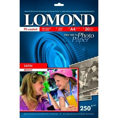 Фотобумага A4 Lomond односторонняя сатин струйная 250 г/кв.м 20 листов, 