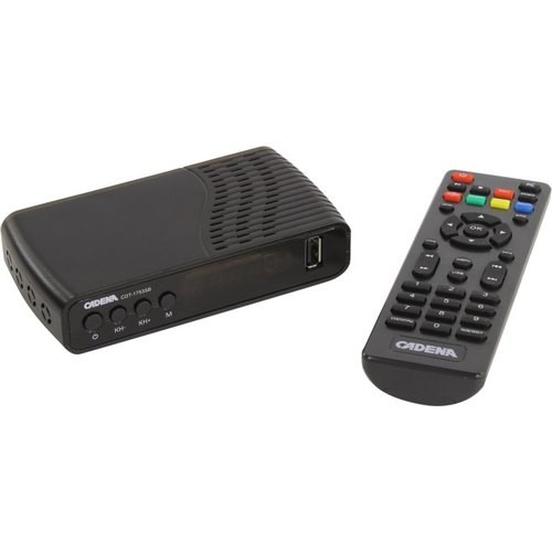 ТВ тюнер внешний Cadena  CDT-1753SB DVB-T/DVB-T2 4:3, 16:9 720p, 1080i, 1080p 1920*1080 HDMI, USB 2.0, RCA, антенна in/out черная rtl