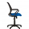 Кресло офисное Новый стиль Fly GTP OH/5 C-14, черное/синее, ткань/сетка