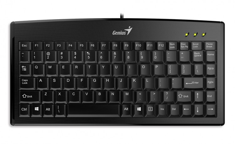Клавиатура компактная Genius LuxeMate 100,проводная(USB),без цифр. блока,тонкая,черная,rtl
