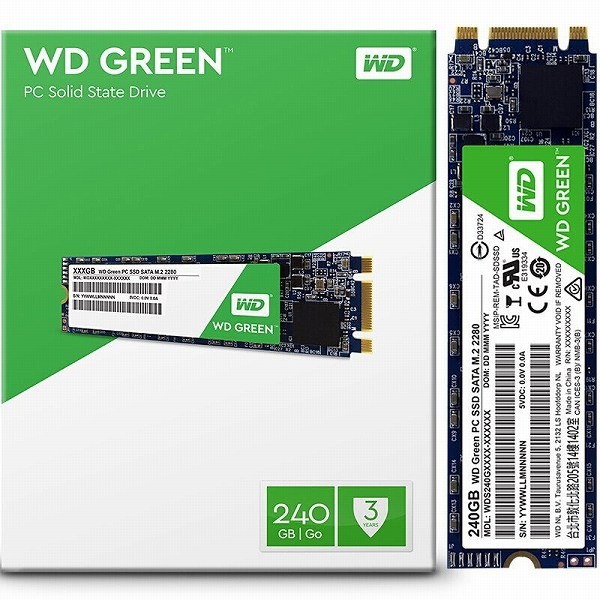 Накопитель SSD M.2 2280 B&M 240 Гб WD Green WDS240G2G0B,rtl