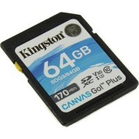 Карта памяти SDXC 64Гб/Class 10/UHS-I(Class 3),Kingston Canvas Go! Plus(SDG3/64GB)