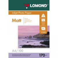 Фотобумага A4 Lomond  двухсторонняя мат/мат струйная 170 г/кв.м 100 листов, 