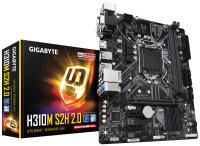 М/плата Gigabyte Ultra Durable H310M S2H 2.0,LGA1151 v.2, 2хDDR4(2666 МГц, 32Гб)SATA*4+1*M.2(key M), IDE*нет,1*PCI-E 3.0 x16 2*PCI-E 2.0 x1,microATX,r