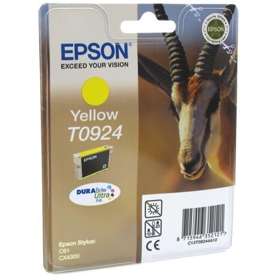 Картридж Epson T0924 желтый (yellow) (Оригинал)  Stylus T26 / Stylus T27 / Stylus C91 / Stylus TX106 / Stylus TX109 / Stylus TX117 / Stylus TX119 / St