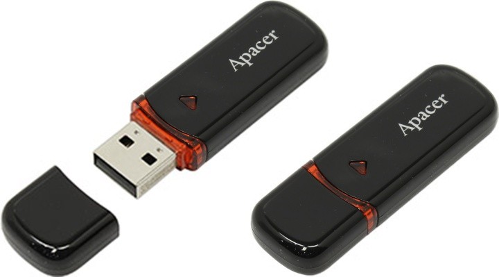 Накопитель USB 2.0 ,32Гб Apacer Handy Steno AH333,черный, пластик