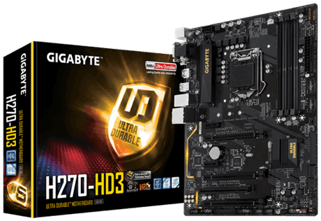 М/плата Gigabyte Ultra Durable GA-H270-HD3,ATX,LGA1151, 4хDDR4(64 Гб)