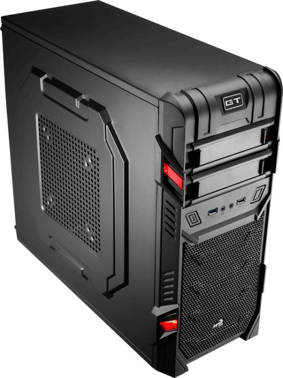 Корпус Aerocool GT Advance без БП, Midi-Tower/ATX, mATX, черный