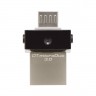 Накопитель USB 2.0/microUSB ,16Гб Kingston DataTraveler microDuo 3.0,серебристый, металл