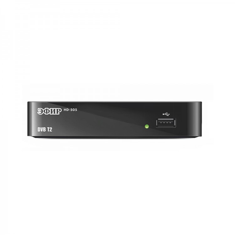 ТВ тюнер внешний Сигнал Эфир HD-505 DVB-T/DVB-T2 4:3, 16:9 480i,480p,576i,576p,720p,1080i,1080p 1920*1080 HDMI, USB 2.0, RCA, антенна in/out черный rt