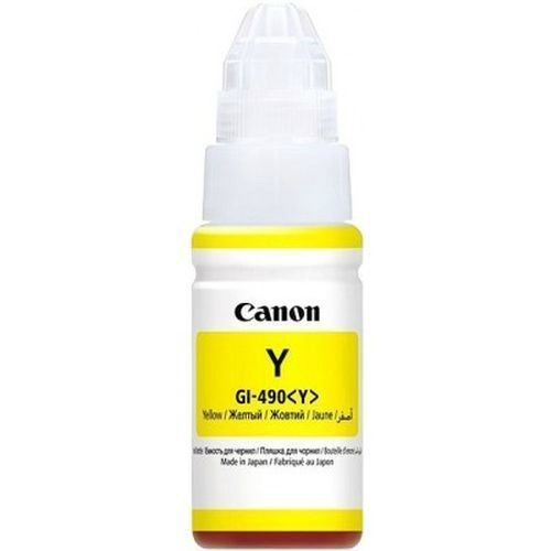 Чернила Canon GI-490, цвет желтый(yellow), для Canon Pixma G1400/2400/3400, 70мл.