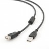 Кабель-удлинитель USB(AM)-USB(AF),4.5м,Cablexpert CCF-USB2-AMAF-15,черный,пакет