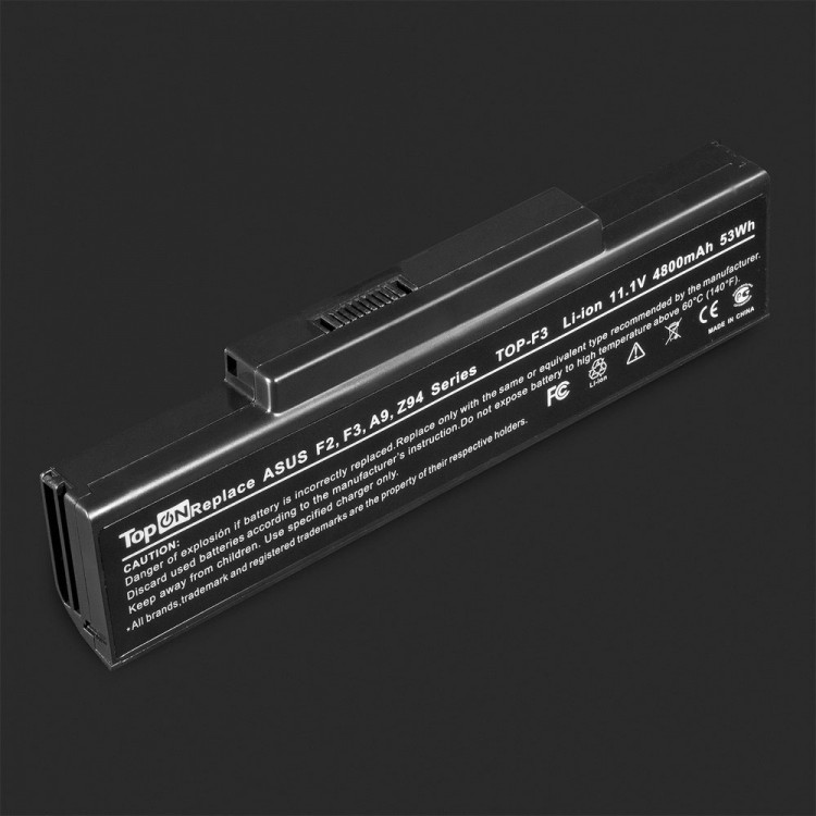Батарея для ноутбука Top-On F3 11,1 Вольт/4400 mAh для Asus M51/F2/F3/F7/A9/Z53, черный, RTL(коробка)