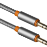 Кабель Jack 3.5"(M)-Jack 3.5"(M),1.2м,Defender JACK01-03,серый,пакет