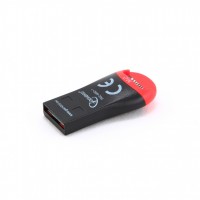 Картридер внешний Gembird FD2-MSD-1 USB 2.0, для microSD черный/красный, блистер