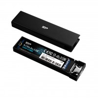 Внешний бокс Silicon Power PD60, SSD(M2), USB Type C, аллюминий, черный, rtl