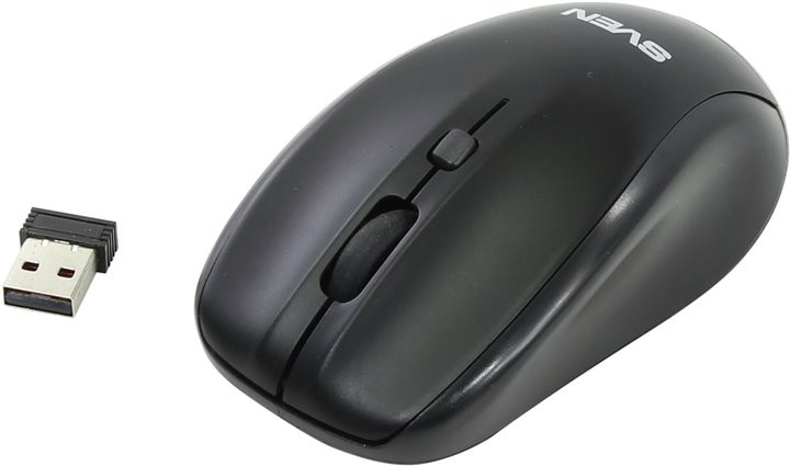 Мышь беспроводная Sven RX-305, черная, оптическая, 1600dpi, USB(для приёмника), блистер