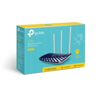 Маршрутизатор Wi-Fi TP-Link Archer C20, 4 порта 10/100 Мбит/сек , внешний, синий, rtl