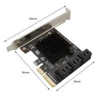 Контроллер PCI-E, 6 внутр порта SATA 6G, модель PCIe6SATAMar, чип Marvell 88SE9215+ASM1093, Espada