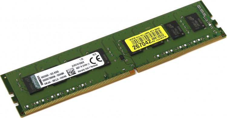 Модуль памяти 8Гб Kingston  KVR21N15S8/8 DDR4 DIMM 2133 МГц 17064 Мб/с