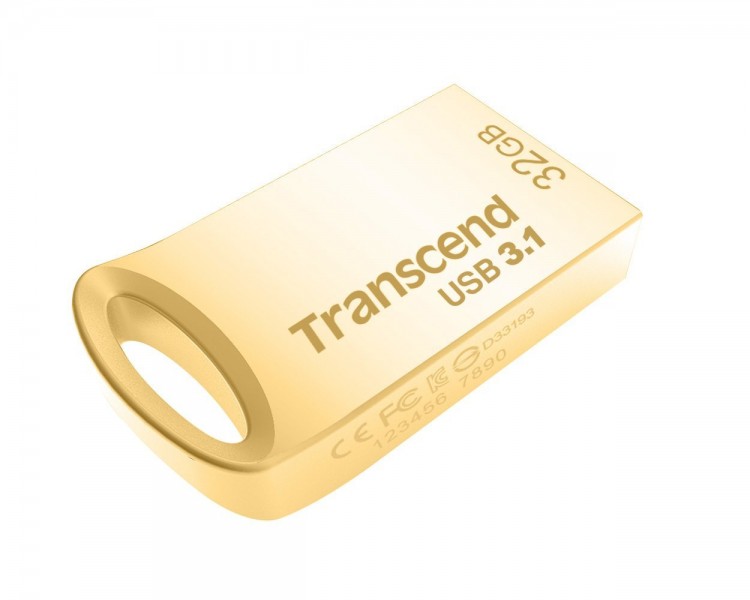 Накопитель USB 3.1 ,32Гб Transcend JetFlash 710G,золотистый, металл