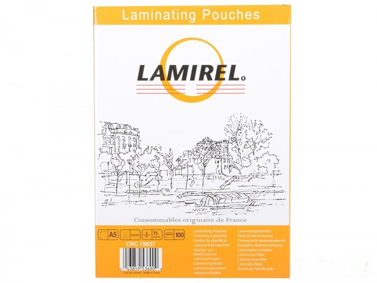 Пленка для ламинирования Lamirel A5,глянцевая,75 микрон,100 шт/уп,конверт