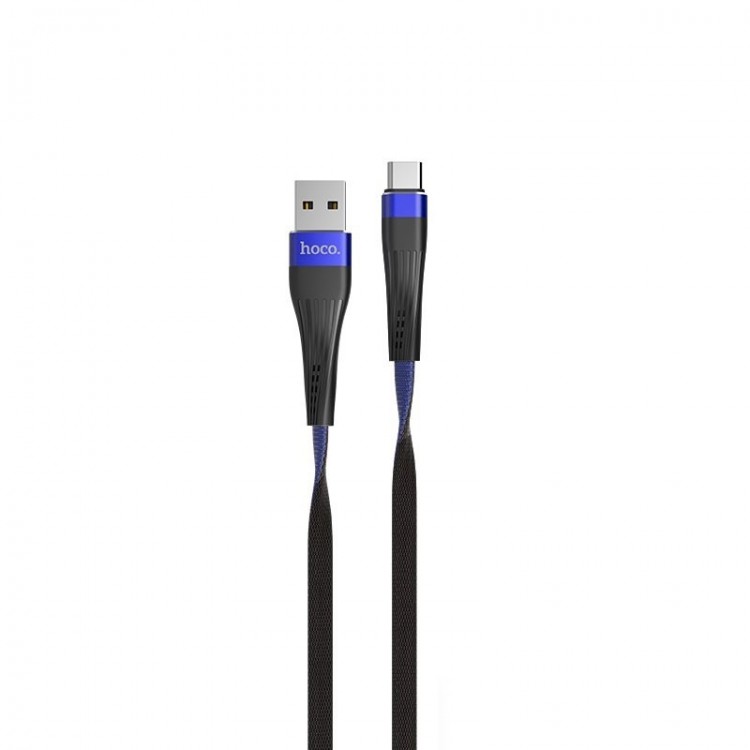 Кабель USB-Type C,1.2м,Hoco U39,черный/синий,rtl